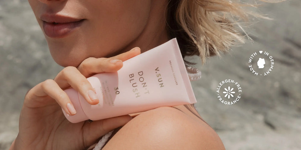 SPF30 Sonnenschutz Person mit V.SUN Sonnencreme